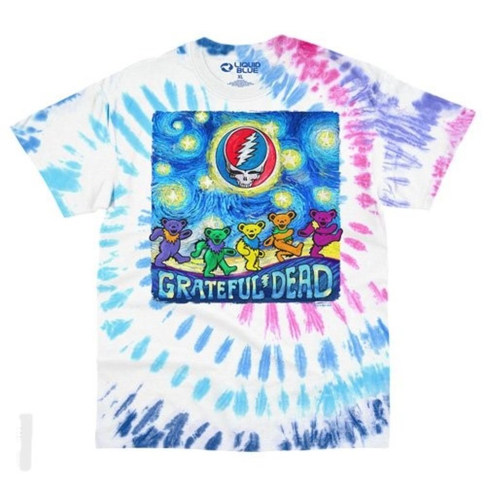 Grateful Dead Starry Bears Tie-Dye ~ by Liquid Blue ~ Large ~ Brand New!